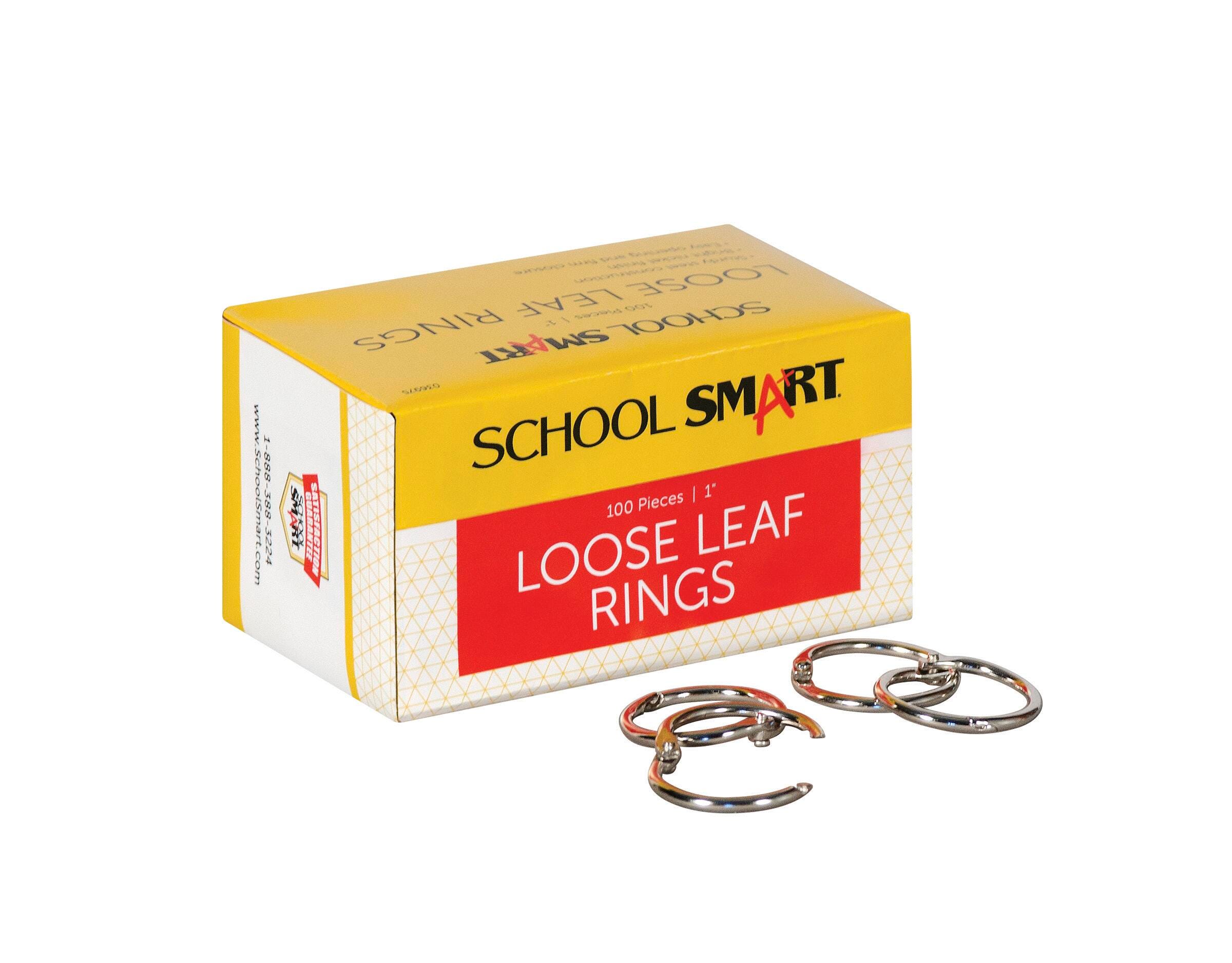 School Smart Loose Leaf Rings, 1 Inch, Nickel Plated Steel, Pack of 100 036975